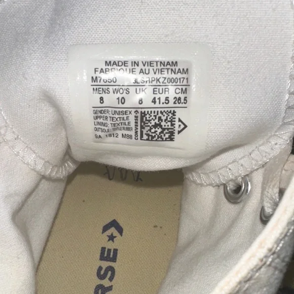 Converse Chuck Taylor All Star Canvas High Top Shoe Cream - Picture 7 of 9